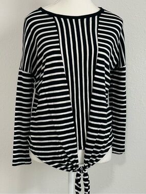 banana republic cozy slub long sleeve striped top